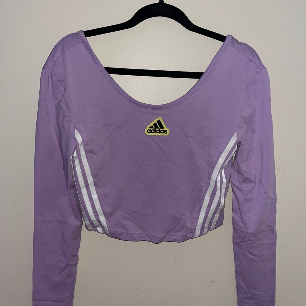 Adidas Purple Long Sleeve Women's Crop Top